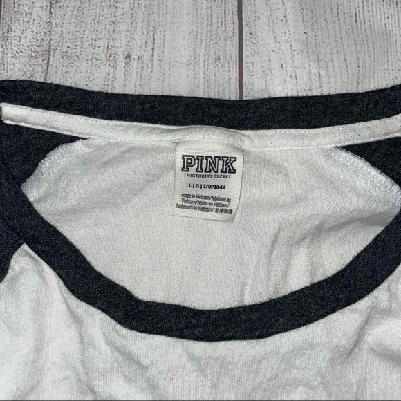 Victoria’s Secret Pink Sequins Bling Baseball Tee - Picture 2 of 2